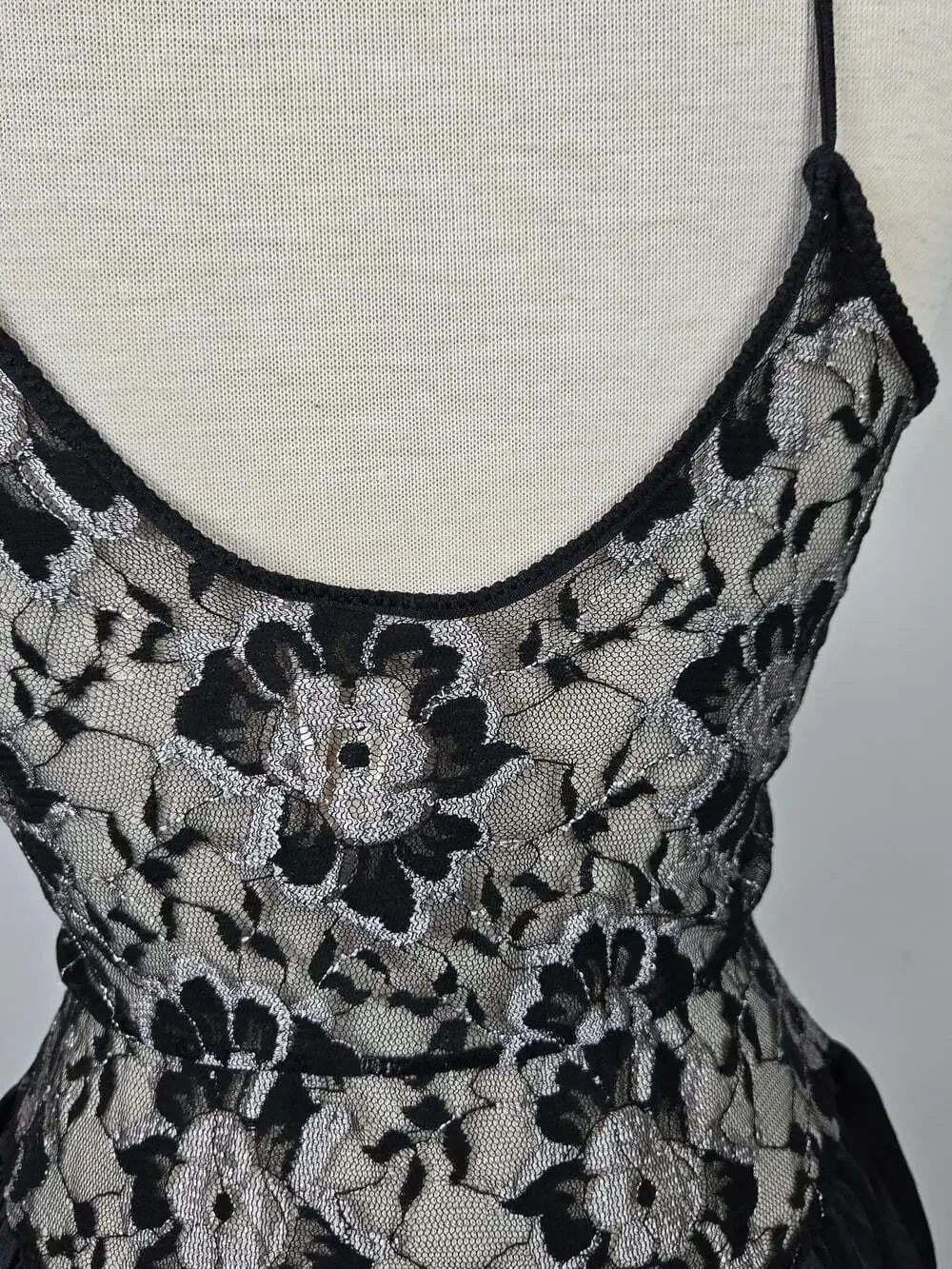 Vintage Undercover Wear Black Lace Teddy Romper Bodysuit Small Lingerie USA